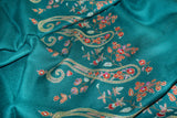 embroidered pashmina paldar shawl 40X80 inch green