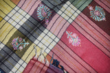 Embroidered check stole 28x80 inch