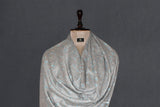 cashmere embroidered fine wool stole 28x80 inch