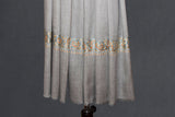 cashmere embroidered fine wool gray stole 28x80 inch