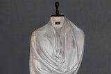 cashmere embroidered fine wool gray stole 28x80 inch
