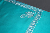 cashmere embroidered fine wool green stole 28x80 inch