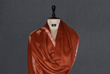 cashmere embroidered fine wool rust stole 28x80 inch