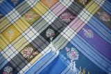 Embroidered check stole 28x80 inch