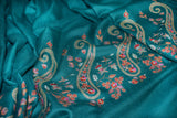 embroidered pashmina paldar shawl 40X80 inch green