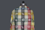 Embroidered check stole 28x80 inch