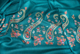 embroidered pashmina paldar shawl 40X80 inch green