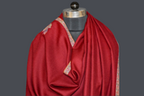 Hand embroidered pashmina shawl maroon 40X80 inch