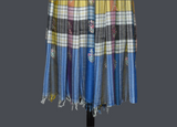 Embroidered check stole 28x80 inch