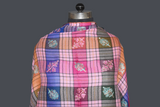 Embroidered check stole 28x80 inch