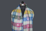 Embroidered check stole 28x80 inch