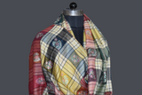Embroidered check stole 28x80 inch