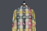Embroidered check stole 28x80 inch