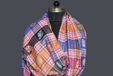 Embroidered check stole 28x80 inch