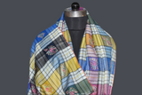 Embroidered check stole 28x80 inch