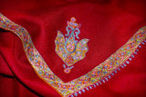 Hand embroidered pashmina shawl maroon 40X80 inch