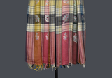 Embroidered check stole 28x80 inch
