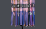 Embroidered check stole 28x80 inch