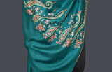 embroidered pashmina paldar shawl 40X80 inch green