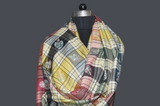 Embroidered check stole 28x80 inch