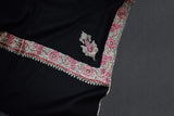 Fine wool Embroidered black shawl 40"x80"