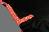 Cashmere hand embroidered black trim shawl 40X80 inch