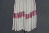 Pashmina hand embroidered white  shawl  40x80 inch