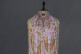 Pashmina hand embroidered white jammawar shawl  40x80 inch