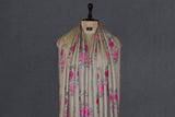 Pashmina hand embroidered natural shawl  40x80 inch
