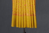 Fine wool Embroidered mustard shawl 40"x80"
