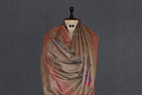Fine wool Embroidered grey shawl 40"x80"