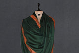 Fine wool Embroidered green shawl 40"x80"