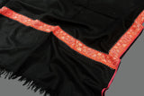 Cashmere hand embroidered black trim shawl 40X80 inch
