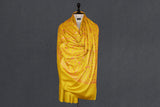 Fine wool Embroidered mustard shawl 40"x80"