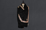Fine wool Embroidered black shawl 40"x80"