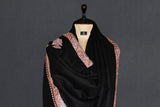 Fine wool Embroidered black shawl 40"x80"