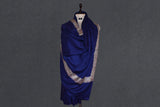Fine wool Embroidered blue shawl 40"x80"