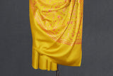 Fine wool Embroidered mustard shawl 40"x80"