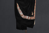 Fine wool Embroidered black shawl 40"x80"