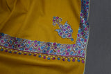 Fine wool Embroidered yellow shawl 40"x80"