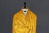 Fine wool Embroidered mustard shawl 40"x80"