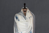 Fine wool Embroidered shawl 40"x80"