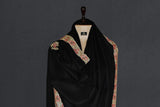 Fine wool Embroidered black shawl 40"x80"