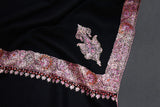 Fine wool Embroidered black shawl 40"x80"