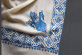 Fine wool Embroidered shawl 40"x80"