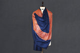 Pashmina hand embroidered blue shawl 40x80 inch