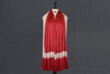 Pashmina hand embroidered red shawl 40x80 inch