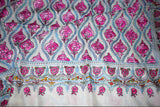 Pashmina hand embroidered white jamawar shawl 40x80 inch