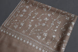 Embroidered fine wool stole 28x80 inch