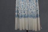cashmere embroidered fine wool white stole 28x80 inch